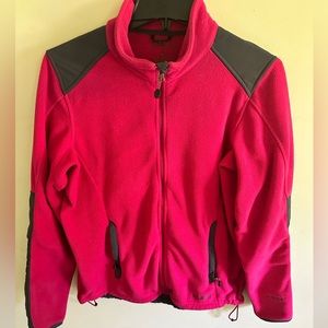 LL Bean Fleece Polartec Wind Pro Full Zip Jacket Womens Size Medium Red